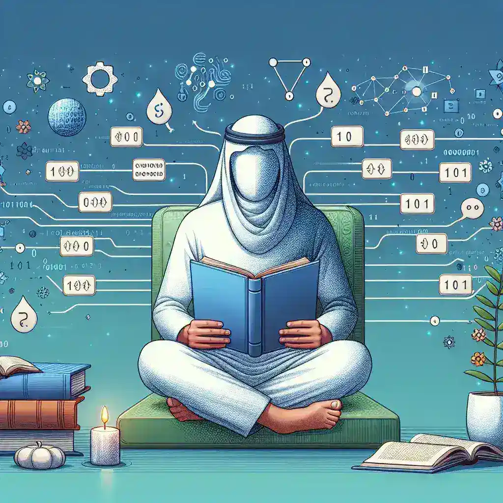 "Student studying algorithms in a relaxed environment, focusing on learning strategies for mastering algorithm concepts without stress."